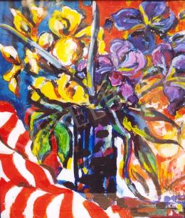 Székely, Olga, L. - Bouquet of irises 